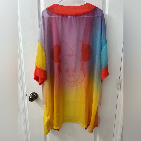 Disney Parks Cruise Line Colorful Rainbow Minnie Mouse Sheer Cover Up (Size L) - Picture 8 of 11